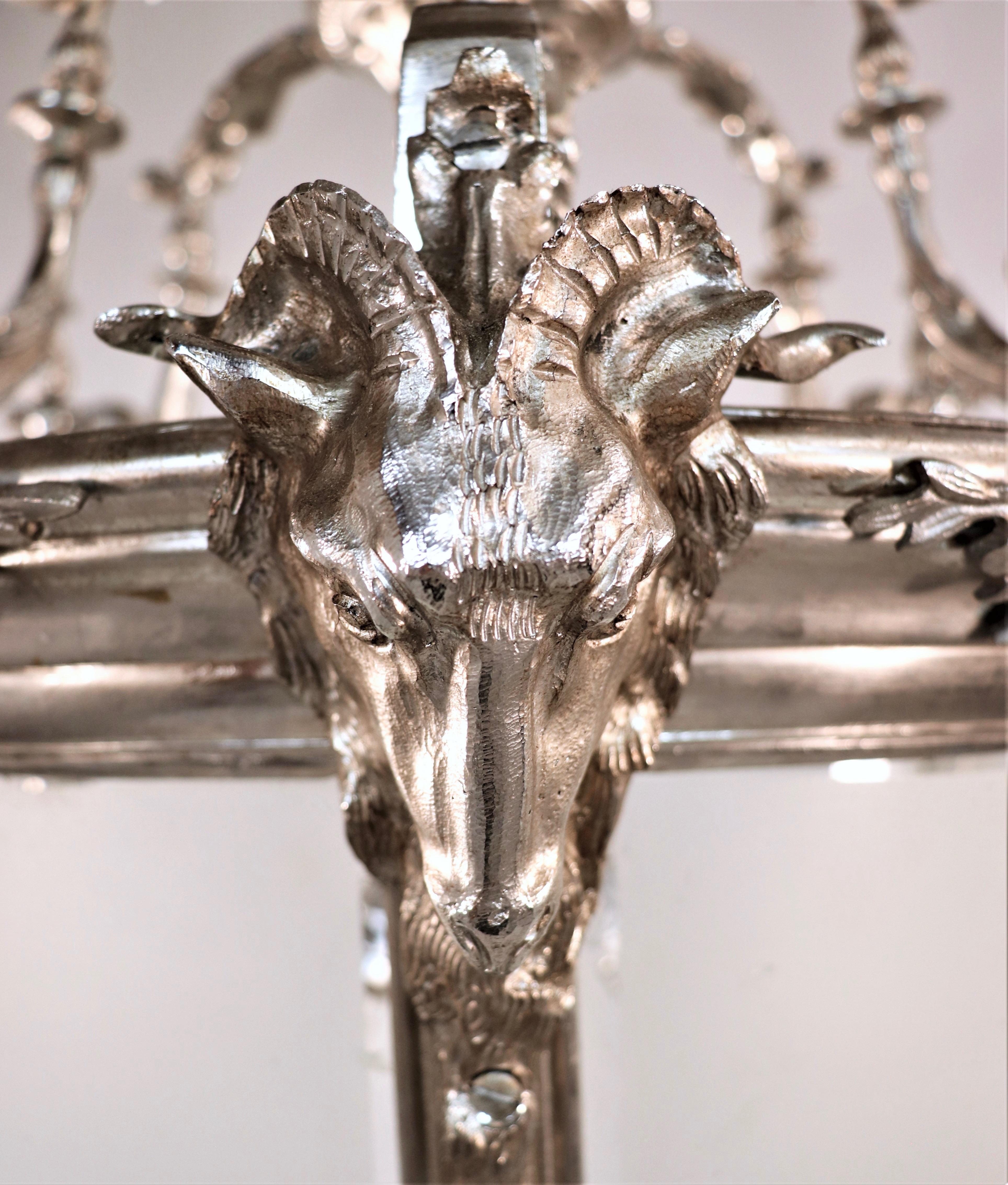 Large Late 20th Century Louis XV Style Nickel on Bronze Lantern 2