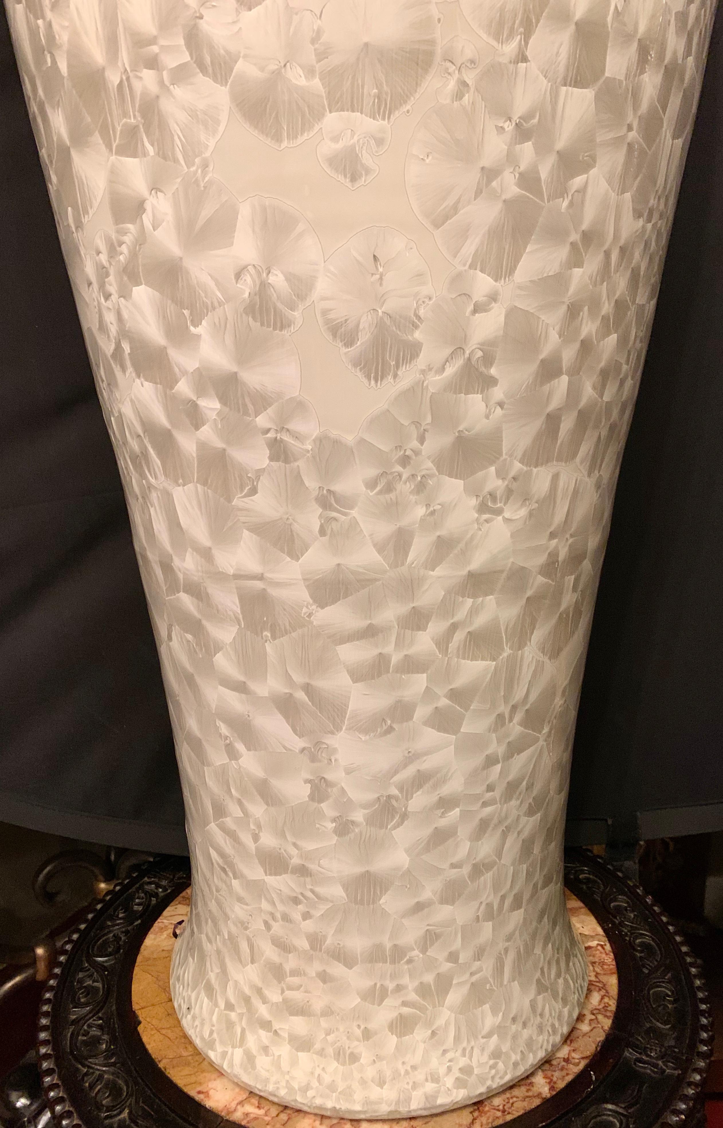 Large circa 1940s White Chinese Vase High In Good Condition In Stamford, CT