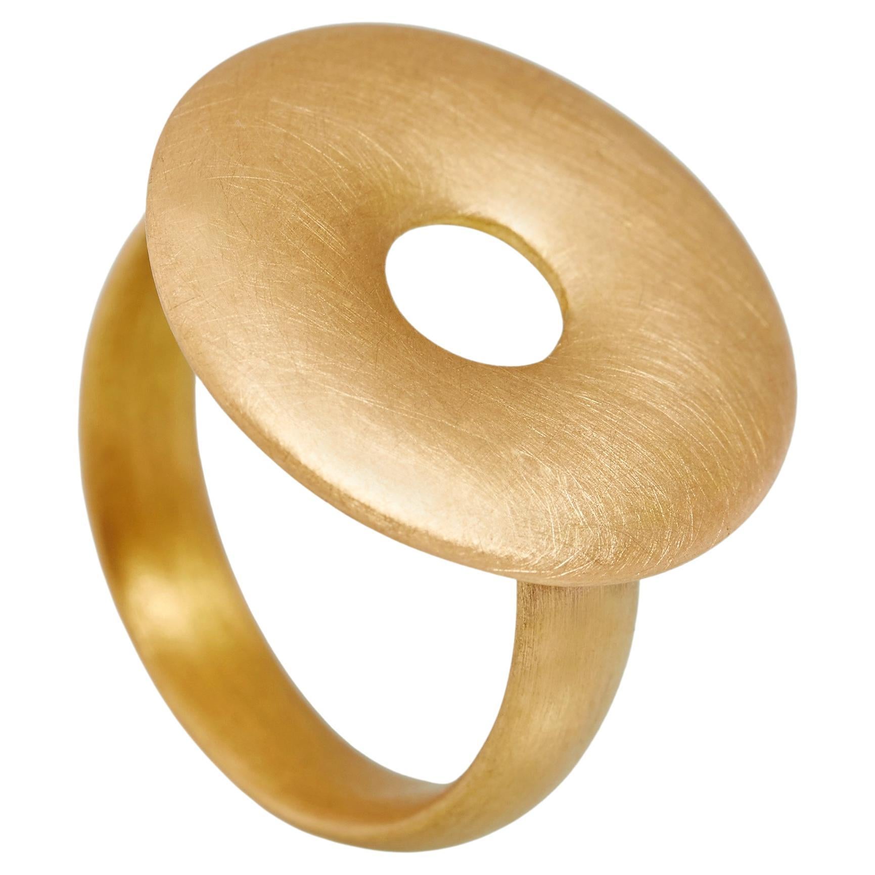 Large Circle Ring, 22ct Gold For Sale