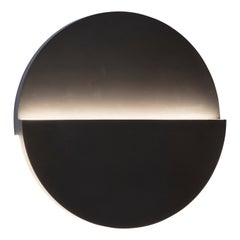 Großer Kreis-Wandleuchter aus schwarzem Messing