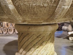 Large Circular Cast Stone Garden Planter, Reims, France, C. 1960