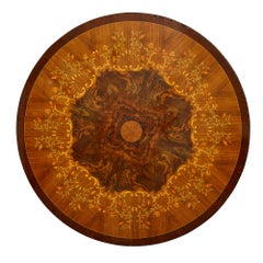 Large Circular Centre Table Adorned with Gilt Bronze and Marquetry