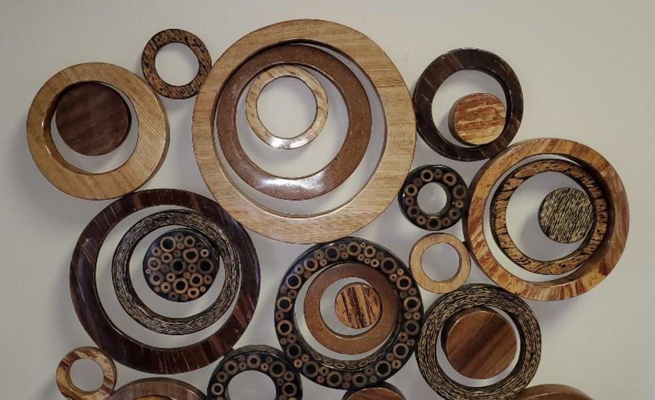 Large Circular Collage Wall Sculpture For Marquis Collection of Beverly Hills  For Sale 4