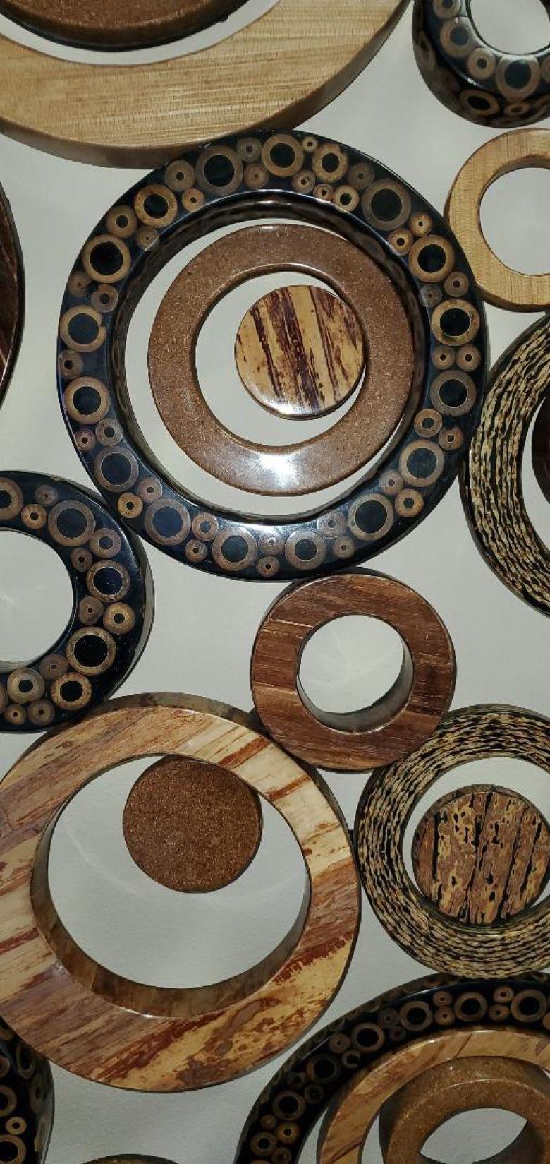 Large Circular Collage Wall Sculpture For Marquis Collection of Beverly Hills  In Good Condition For Sale In Monrovia, CA