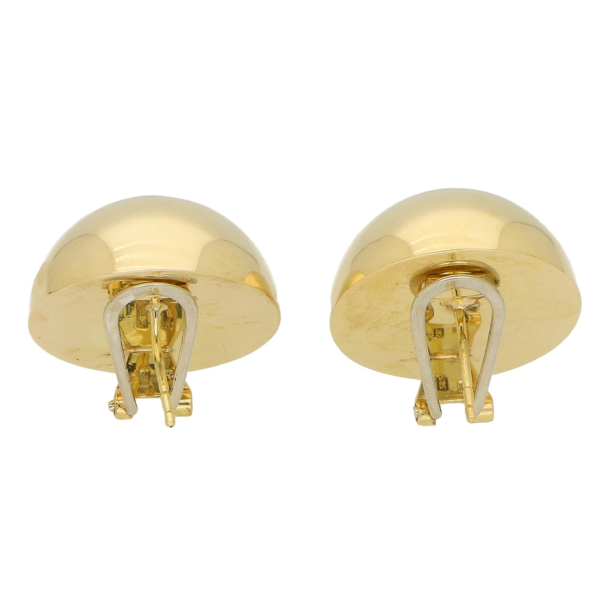large gold dome earrings