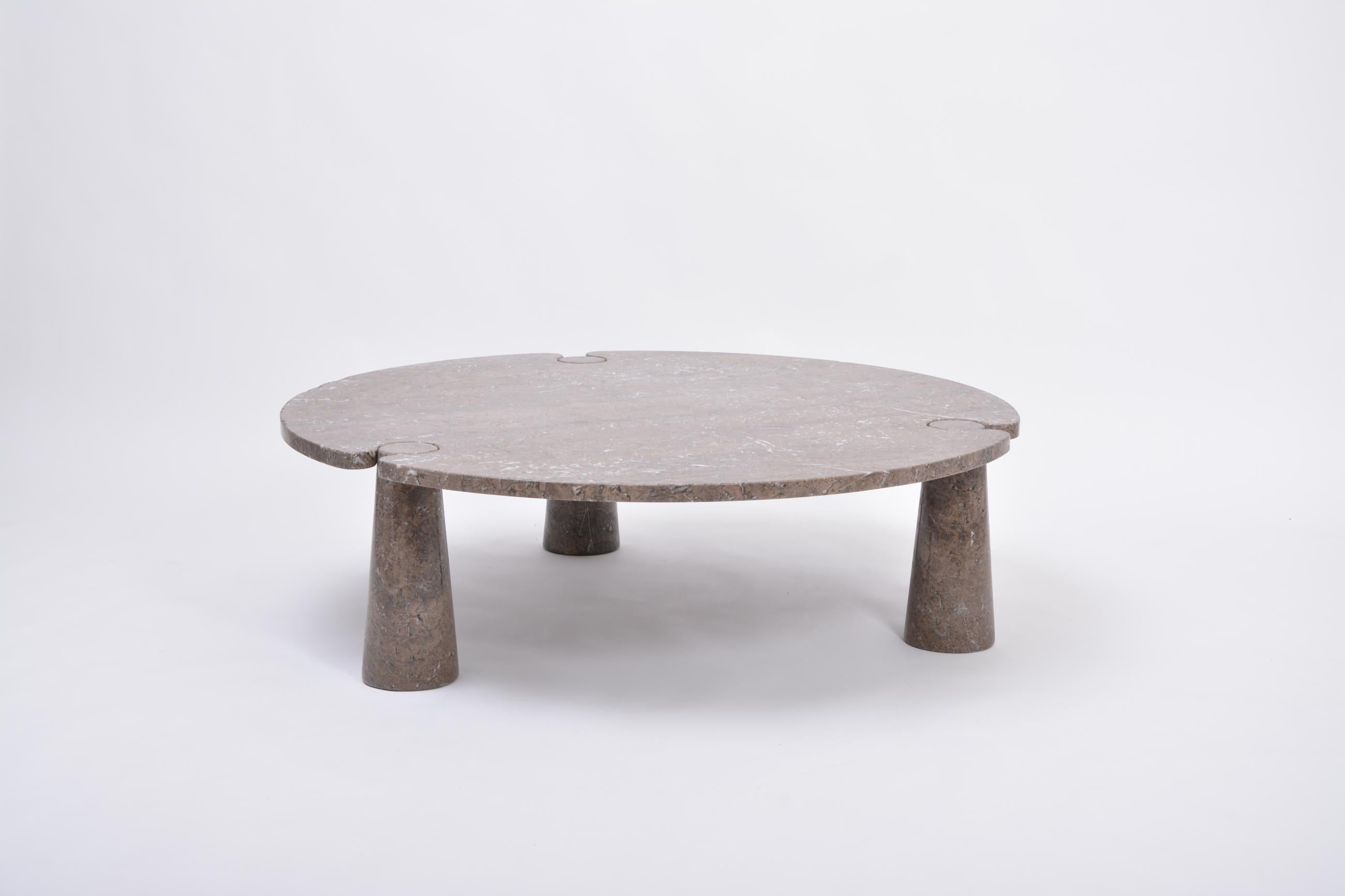Mid-Century Modern Large Circular 'Eros' Marble Coffee Table by Angelo Mangiarotti for Skipper