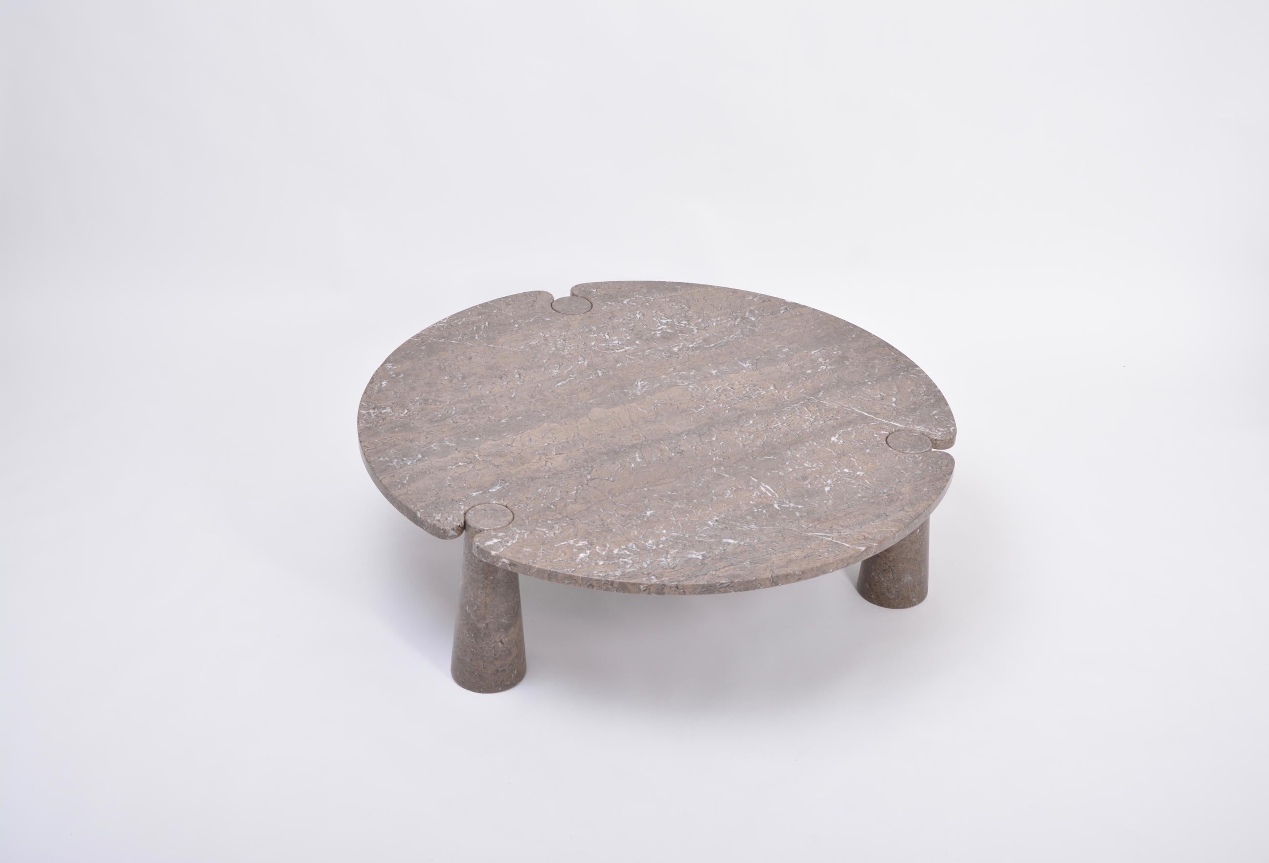 Italian Large Circular 'Eros' Marble Coffee Table by Angelo Mangiarotti for Skipper