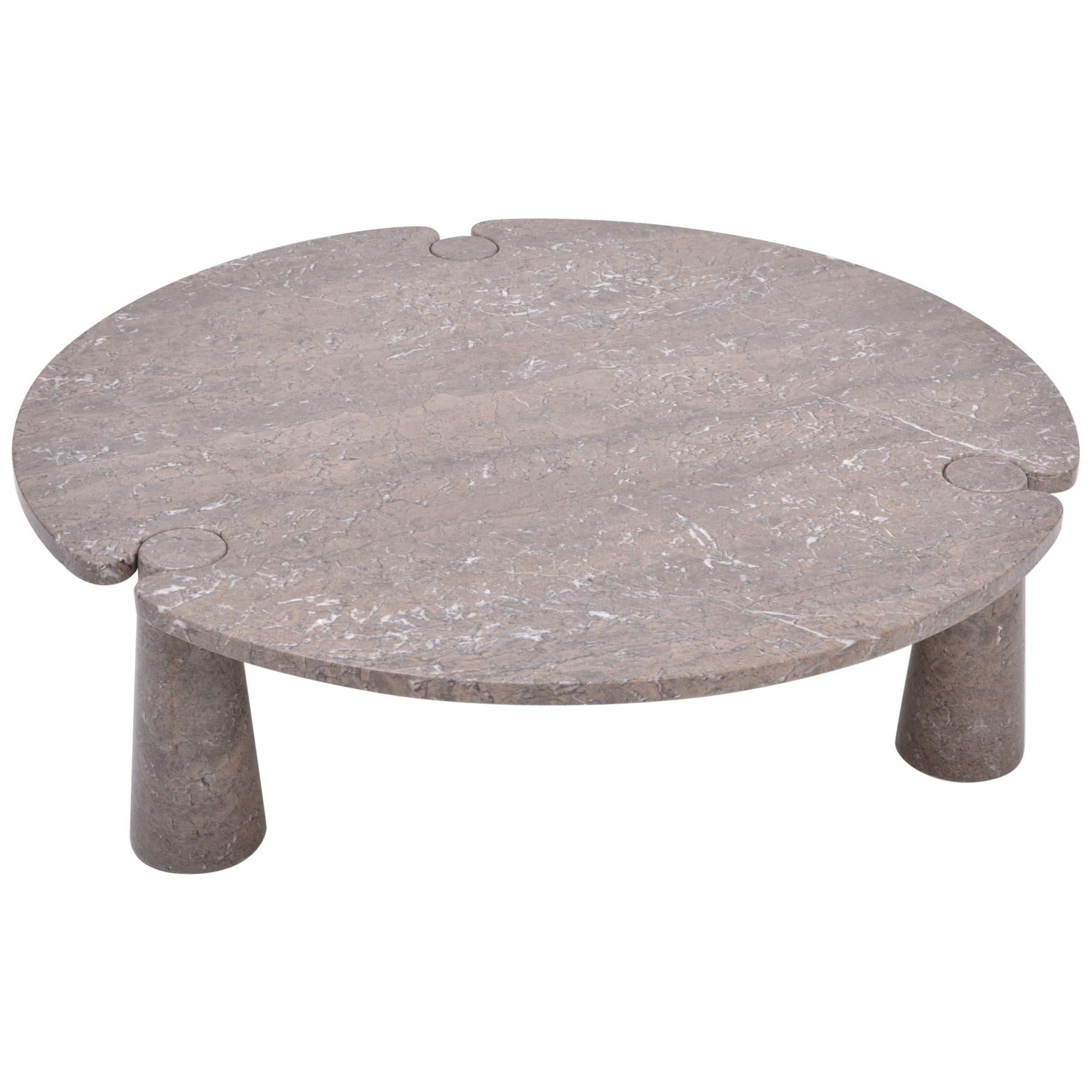 Large Circular 'Eros' Marble Coffee Table by Angelo Mangiarotti for Skipper