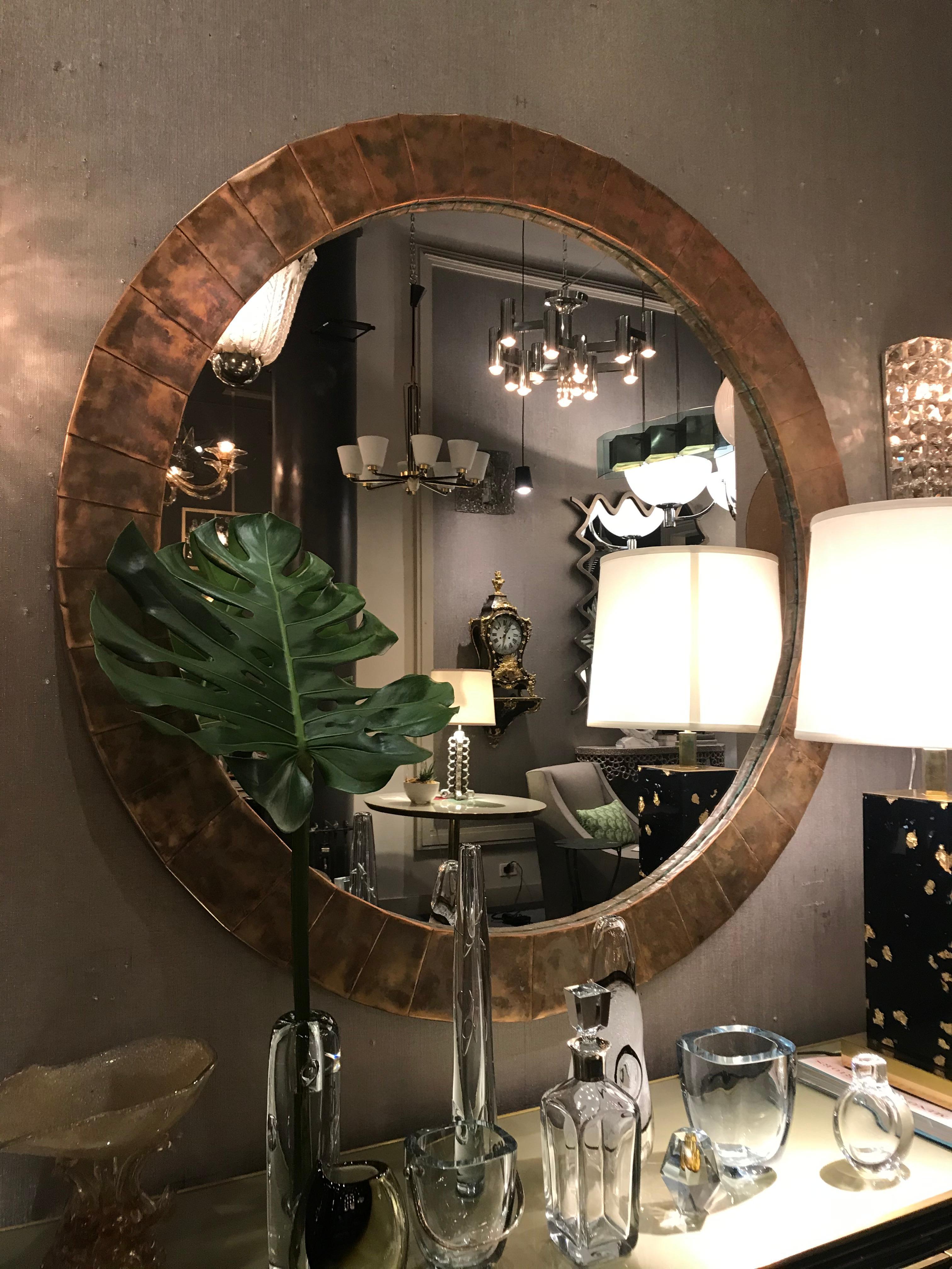 French Large Circular Mirror