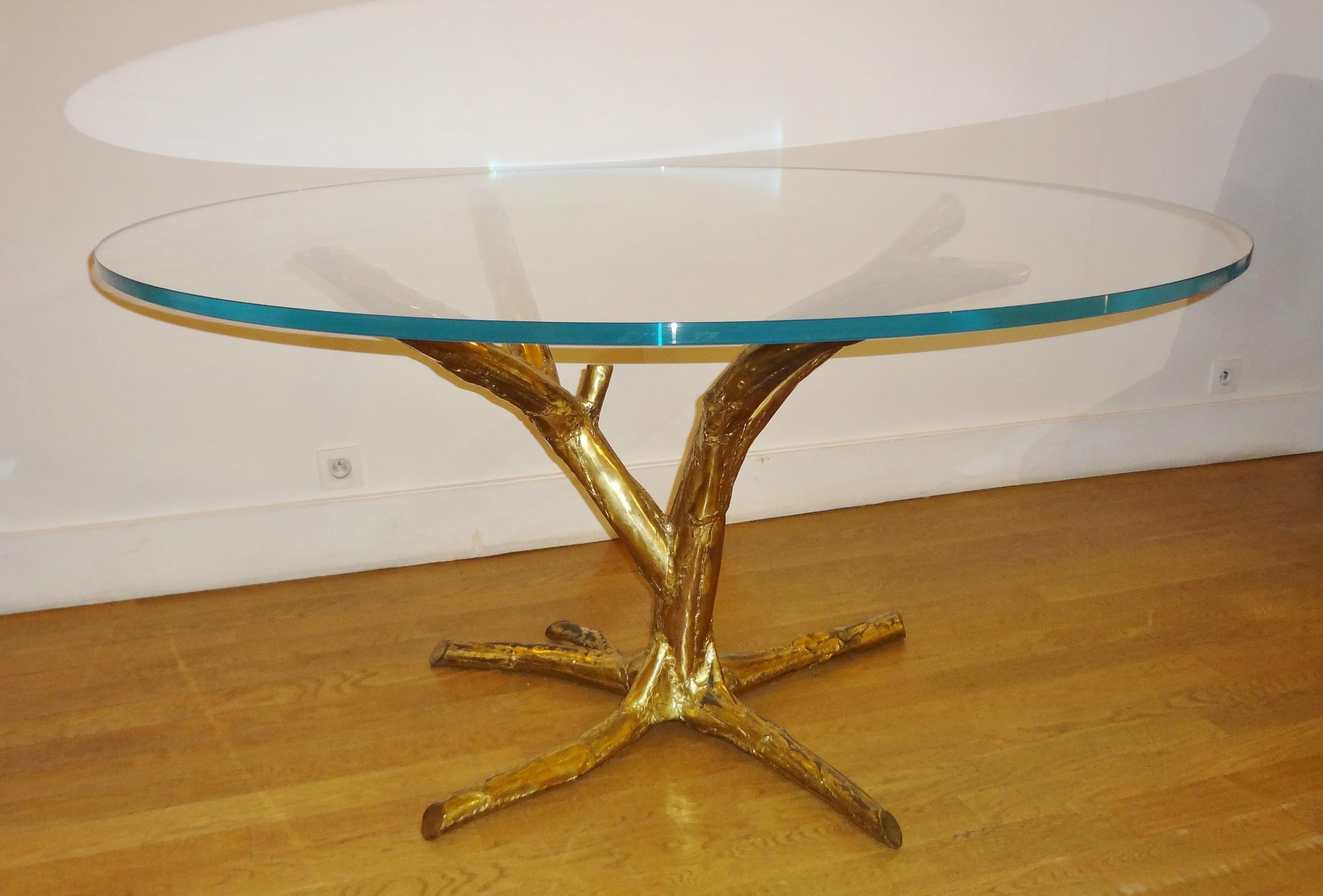 French Large Circular Table by J. Duval Brasseur, 1982 For Sale