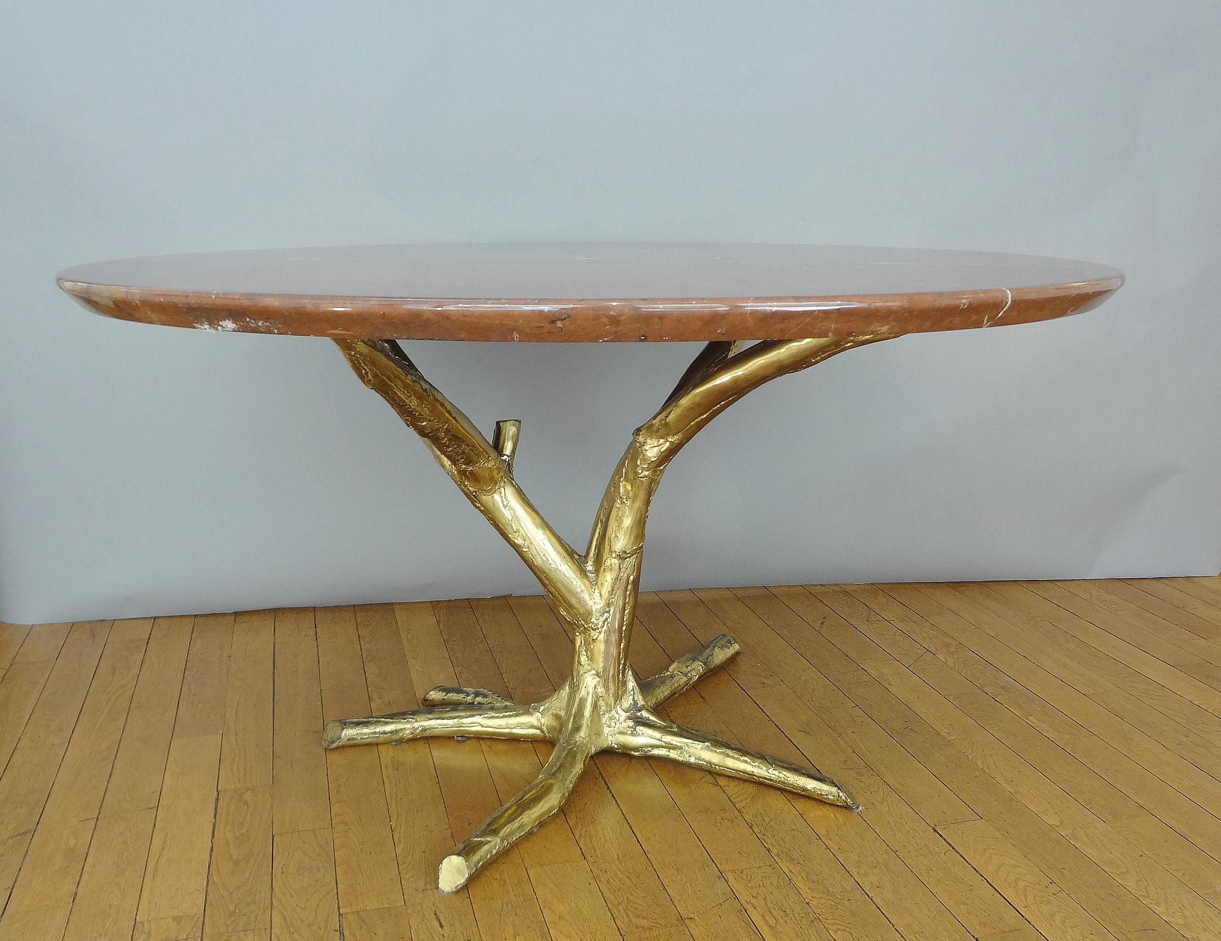 French Large Circular Table by J. Duval Brasseur, 1982
