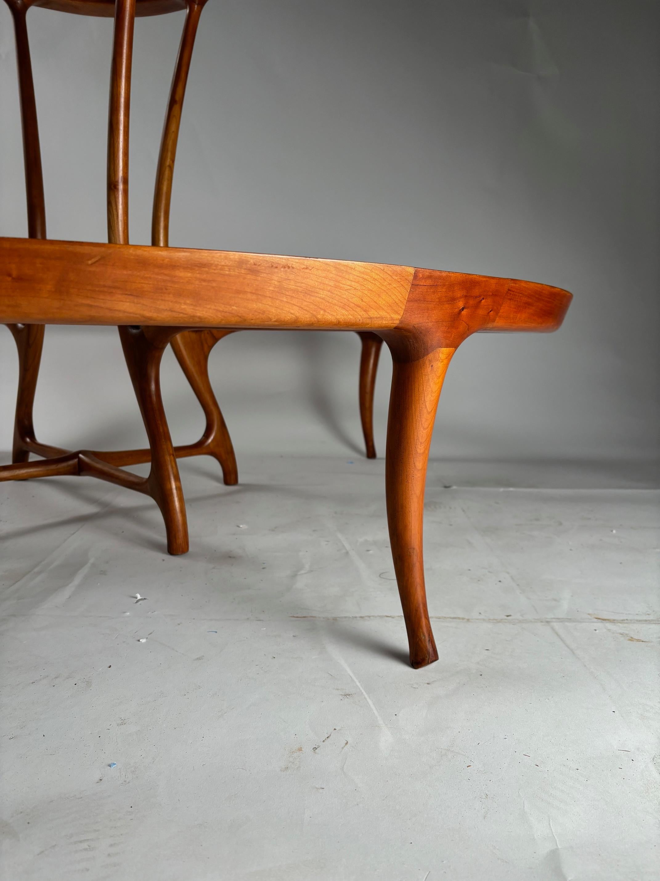 Large circular wooden sofa, Italian Mid-Century Style For Sale 3