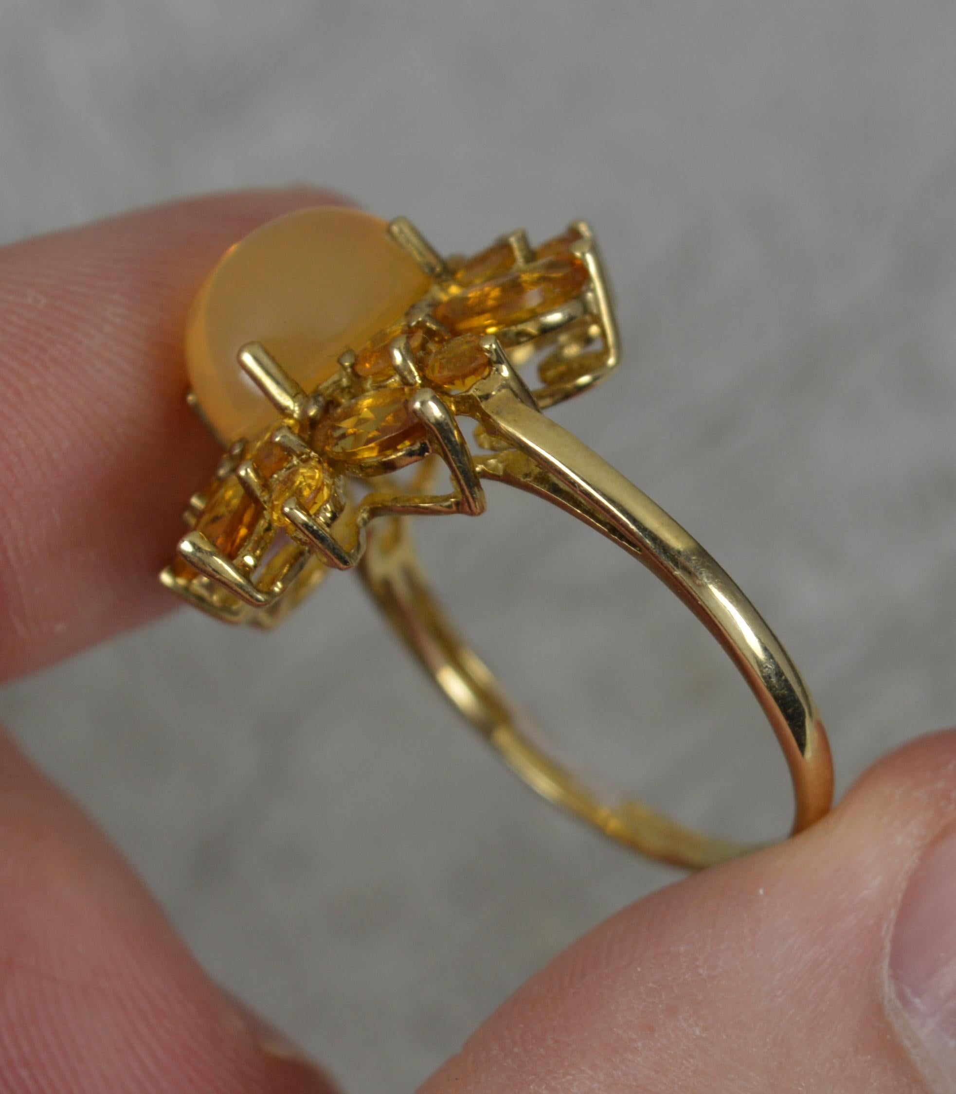 Large Citrine and 9 Carat Gold Cocktail Cluster Ring For Sale 1