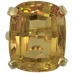 Retro Large Citrine and Gold Cocktail Ring