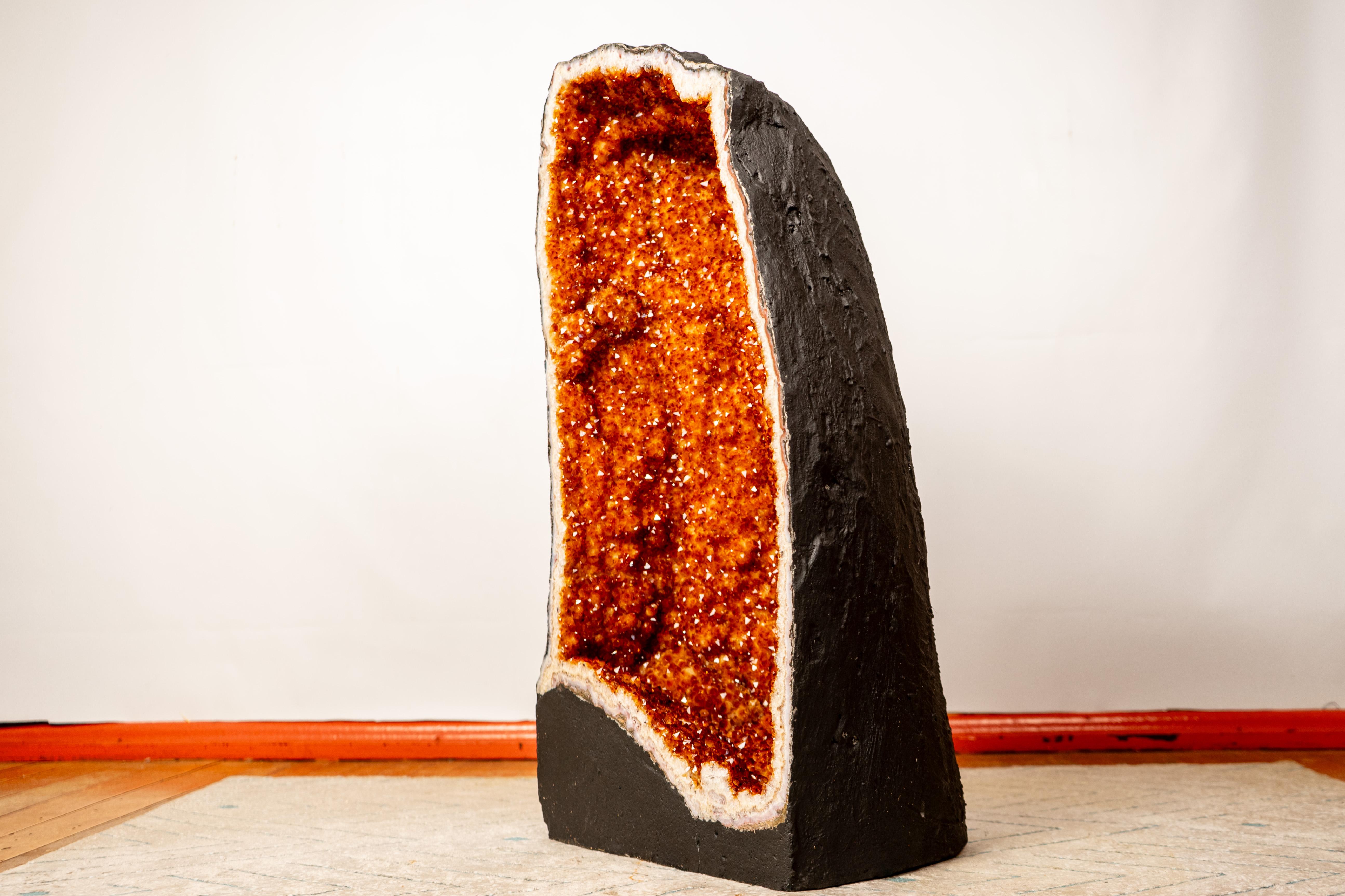 Brazilian Large Citrine Cathedral Geode For Sale