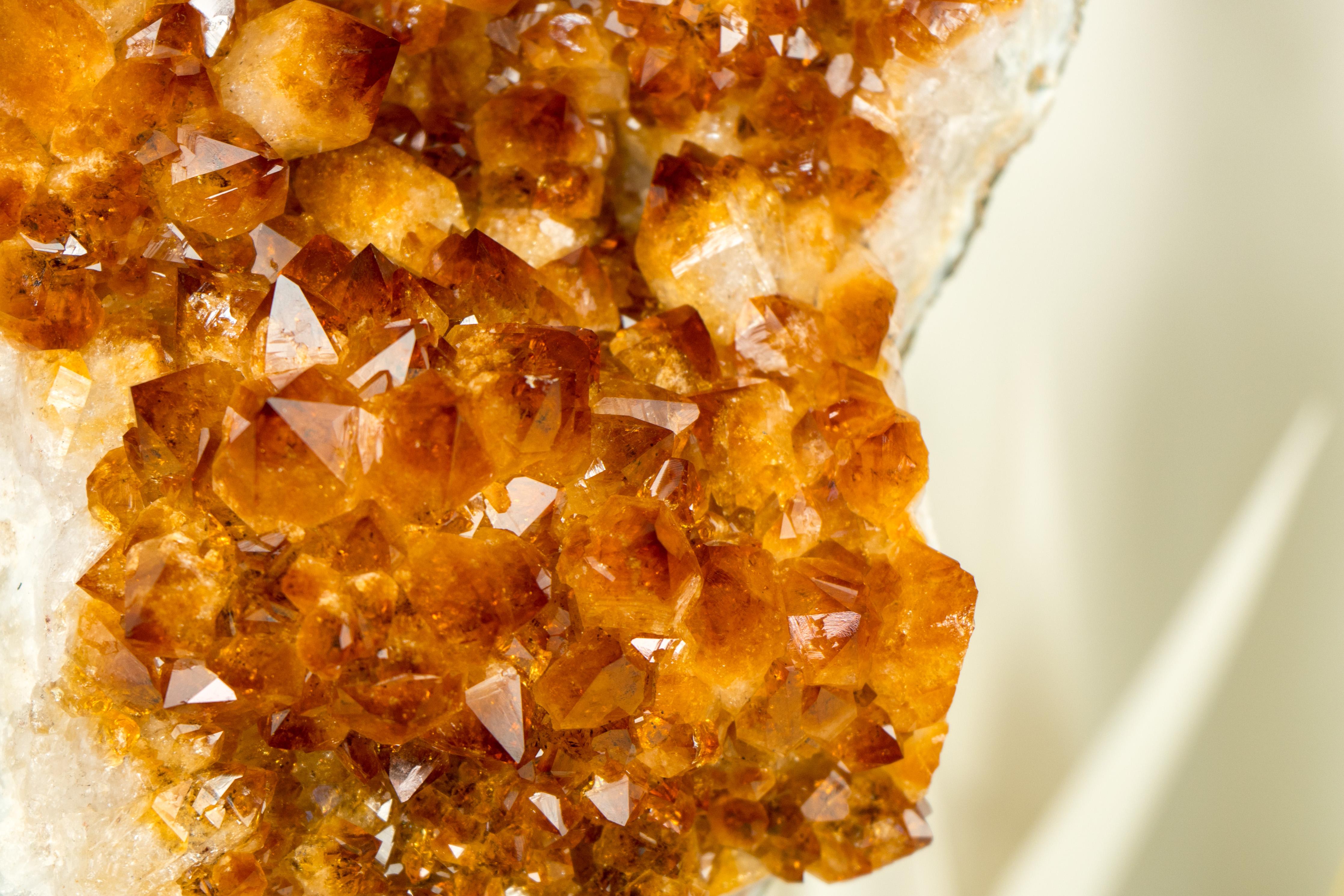 Large Citrine Cluster with Madeira Orange Druzy, a Decor Statement Piece For Sale 5