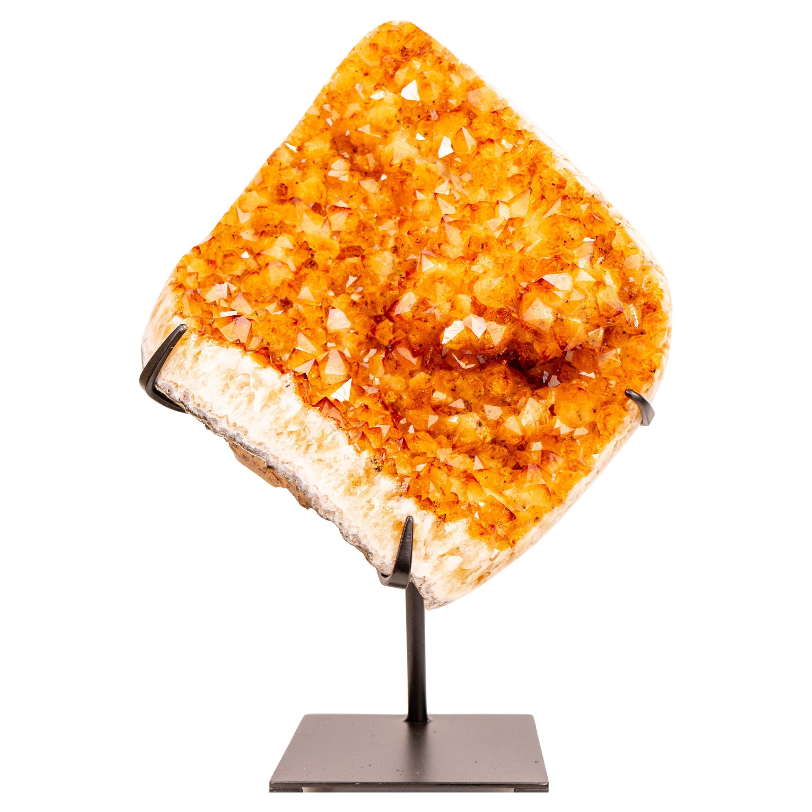Large Citrine Crystal Cluster with Rare Stalactite Flower Formation