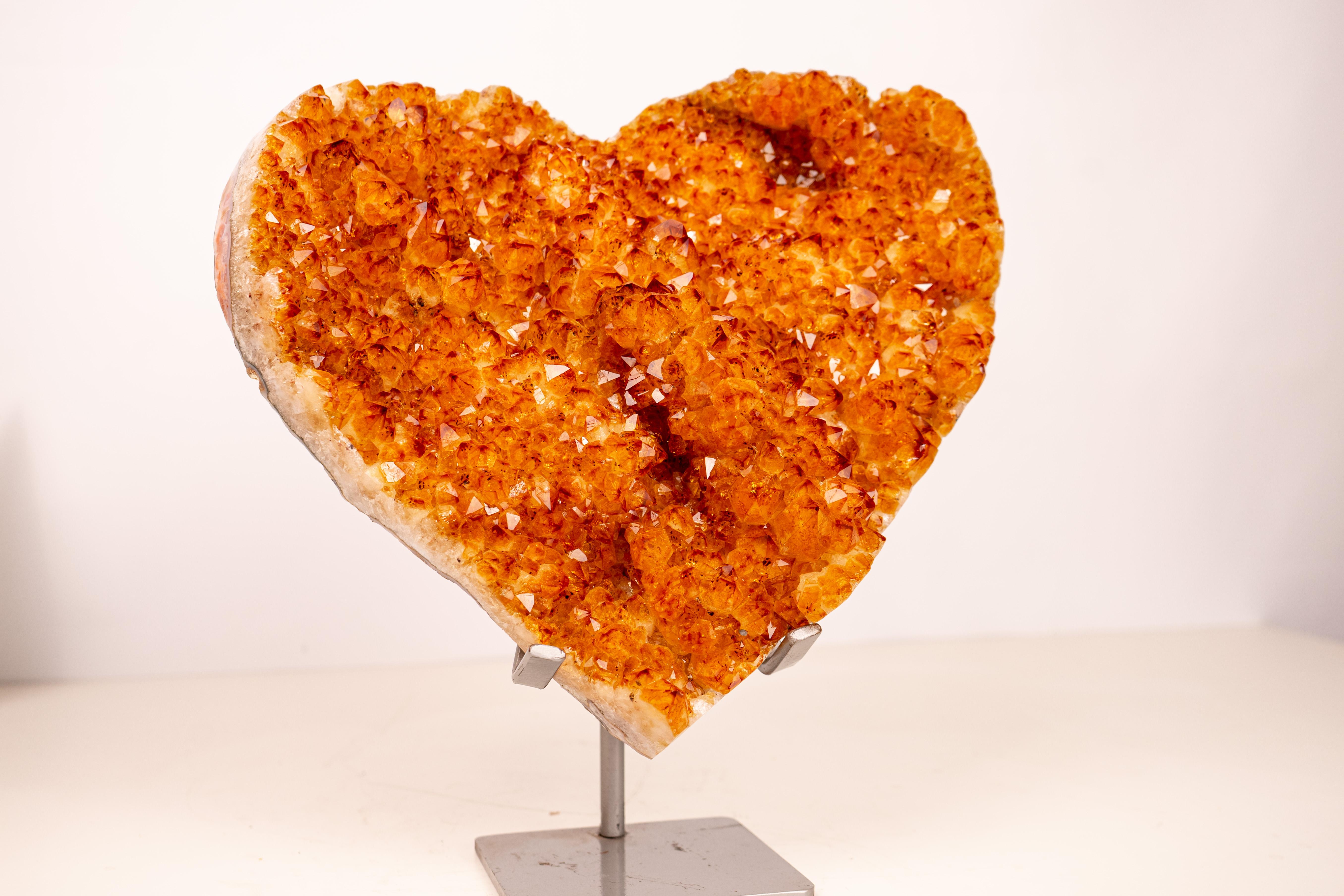 Cuore grande di cristallo citrino, esemplare naturale di 11