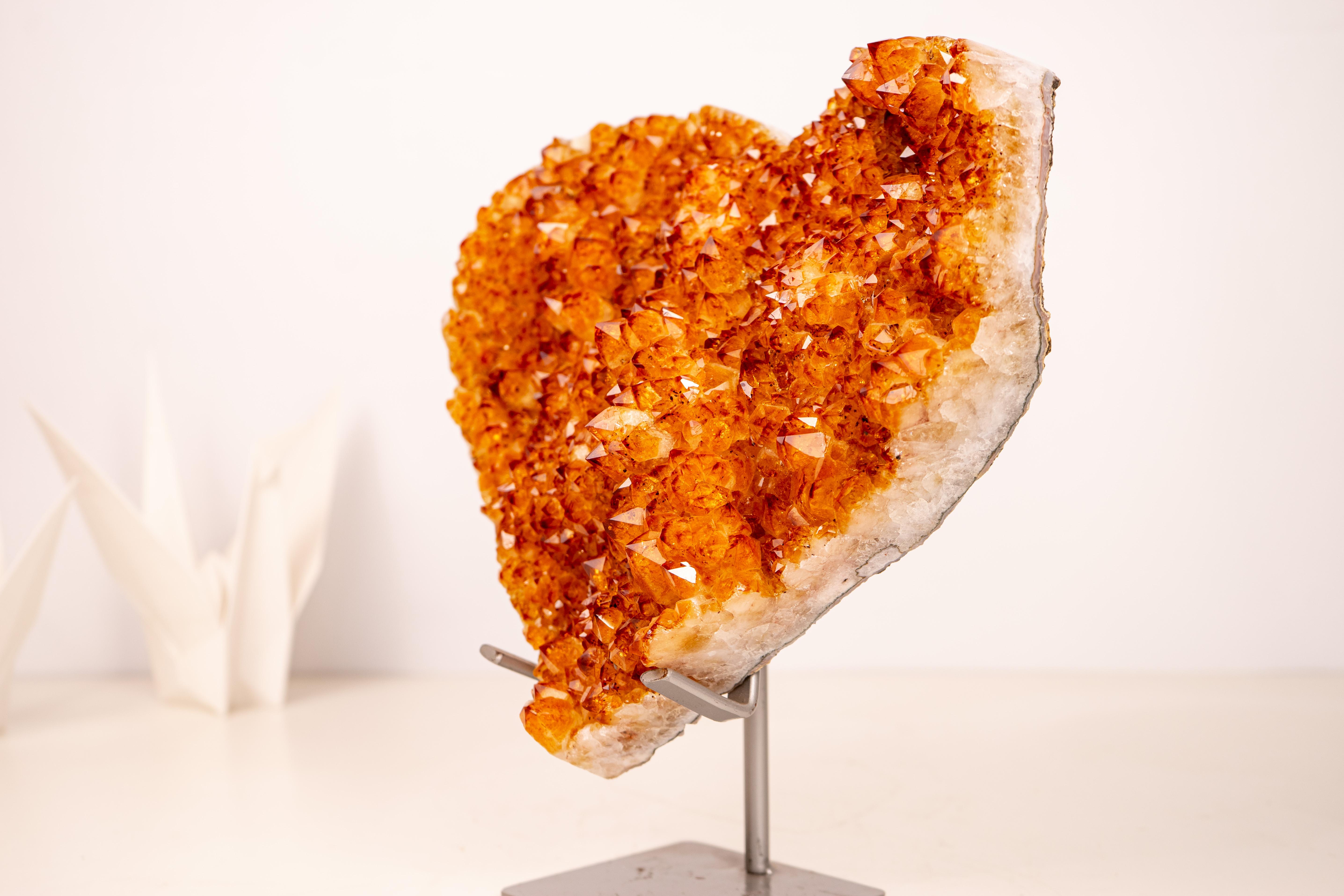 Cuore grande di cristallo citrino, esemplare naturale di 11