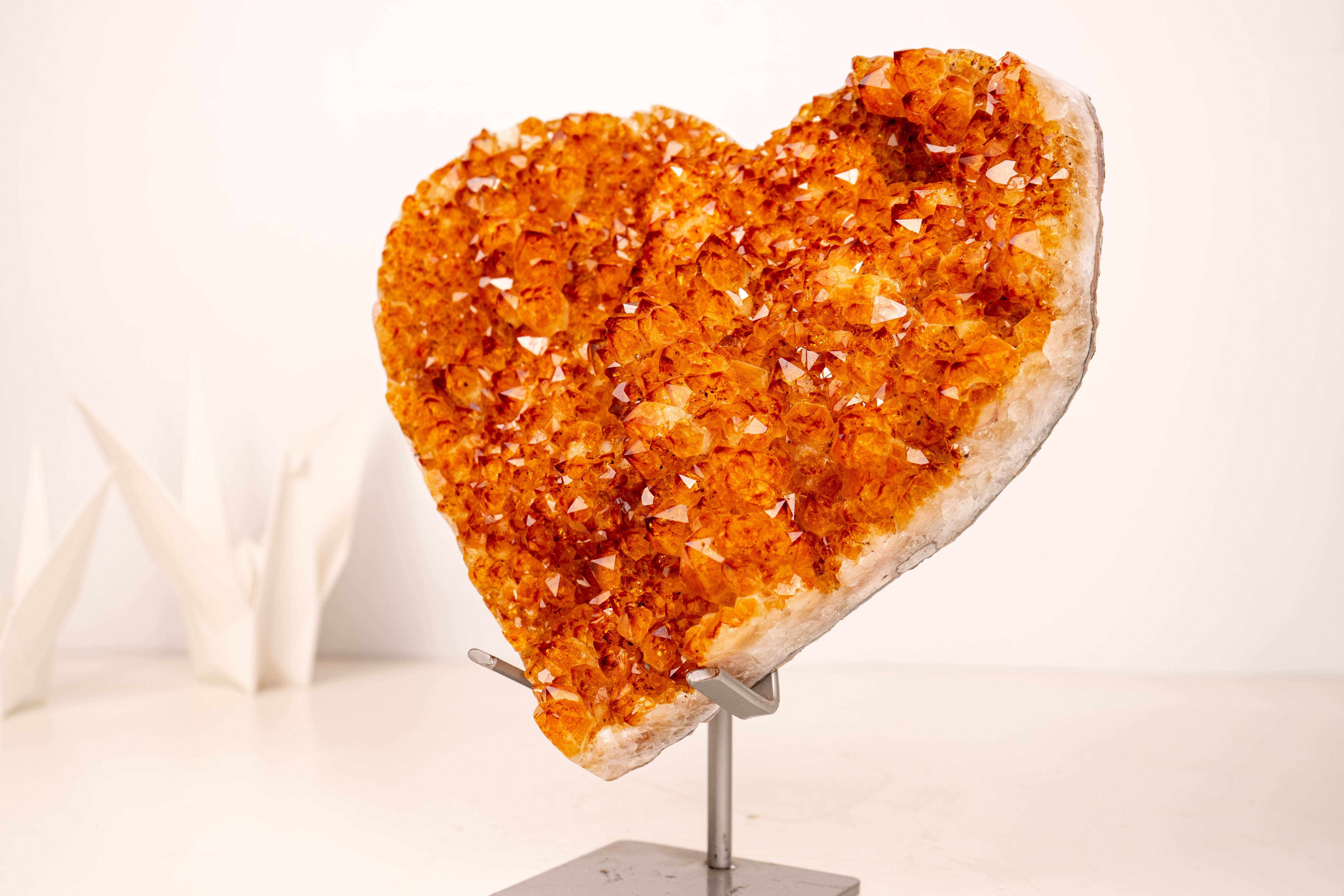 Cristallo Cuore grande di cristallo citrino, esemplare naturale di 11