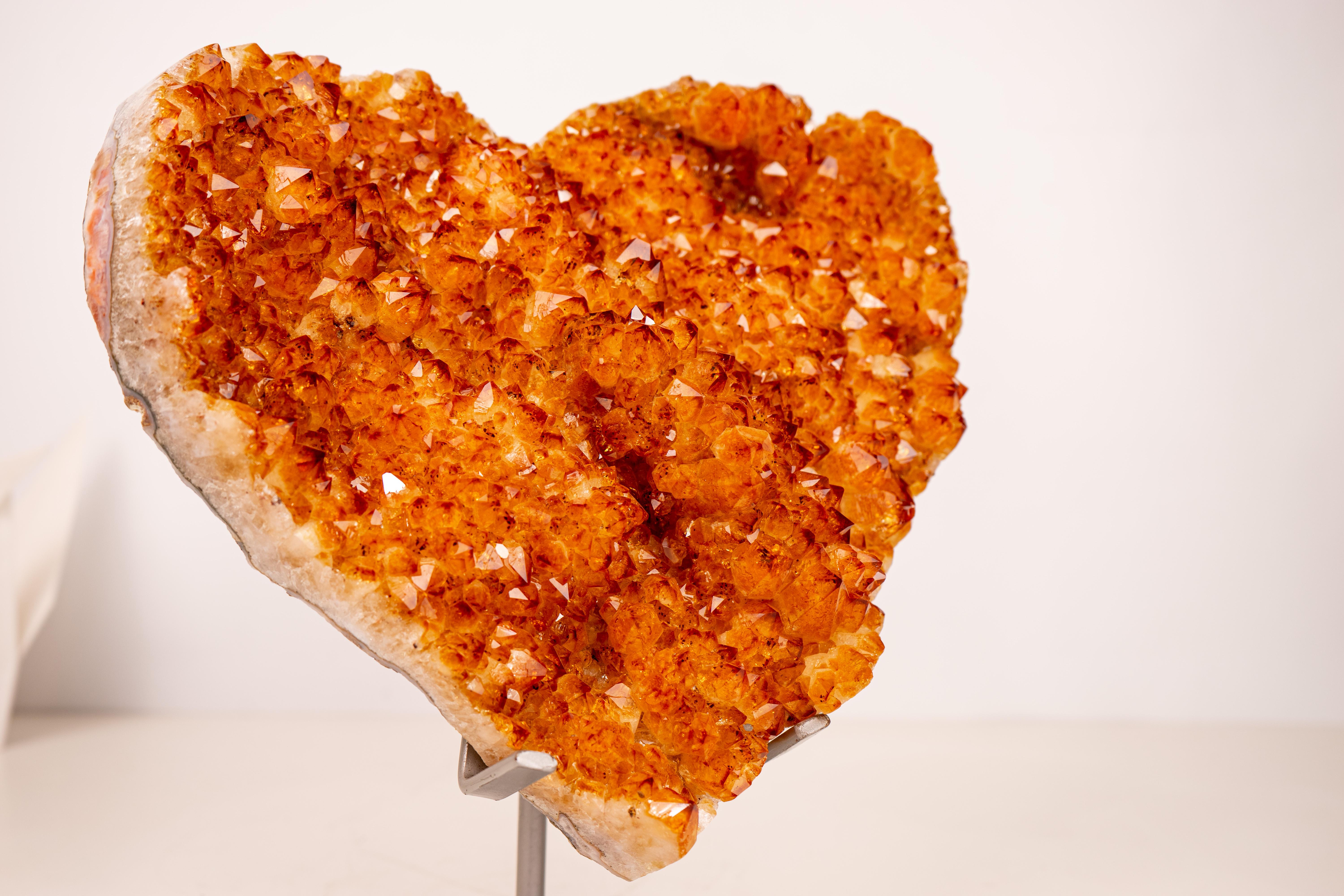 Cuore grande di cristallo citrino, esemplare naturale di 11