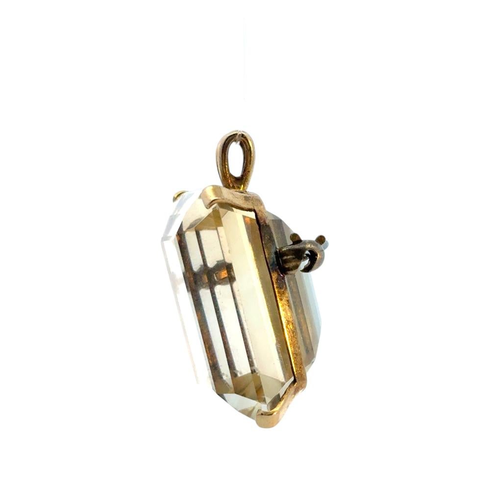 Grand pendentif vintage en citrine en vente 4