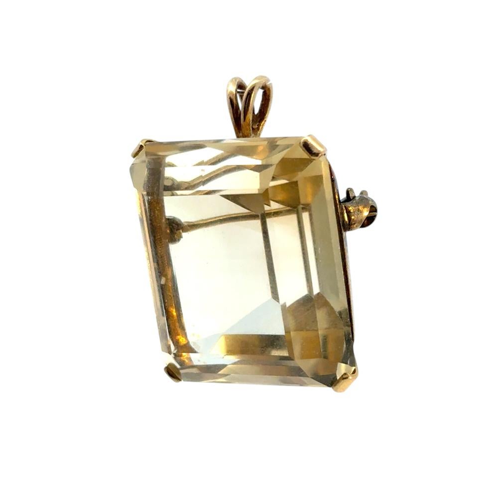 Grand pendentif vintage en citrine en vente 5