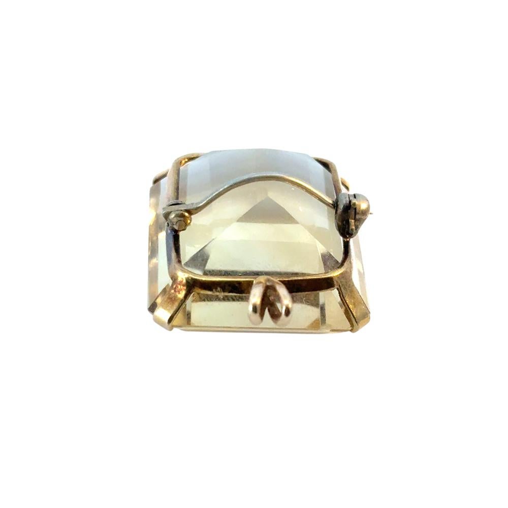 Grand pendentif vintage en citrine en vente 8