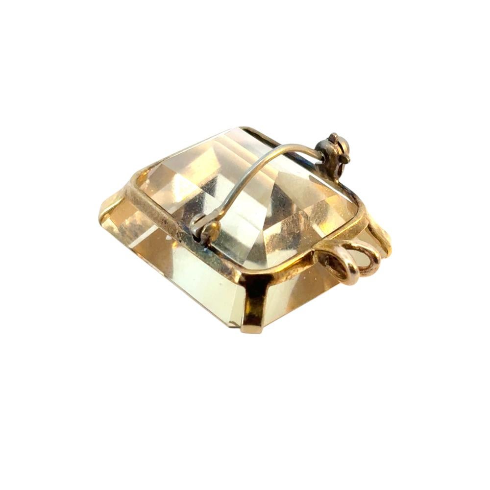 Grand pendentif vintage en citrine en vente 9