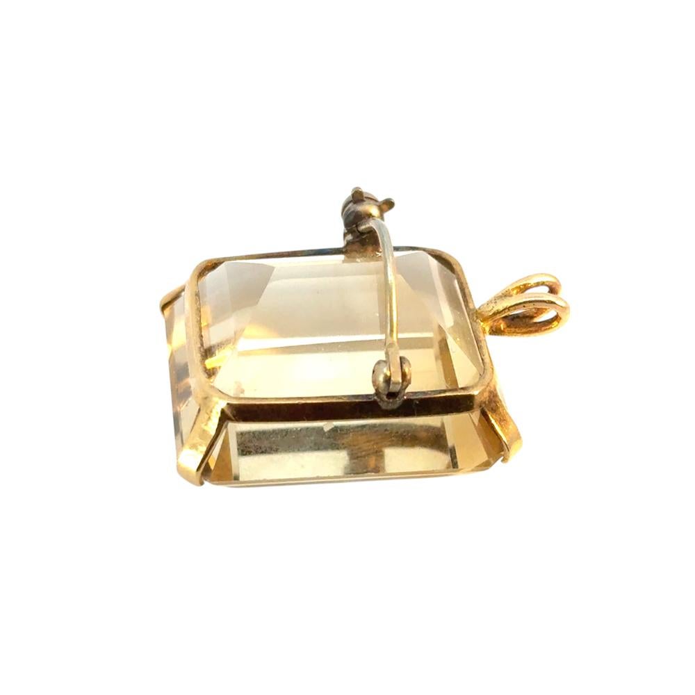 Grand pendentif vintage en citrine en vente 10