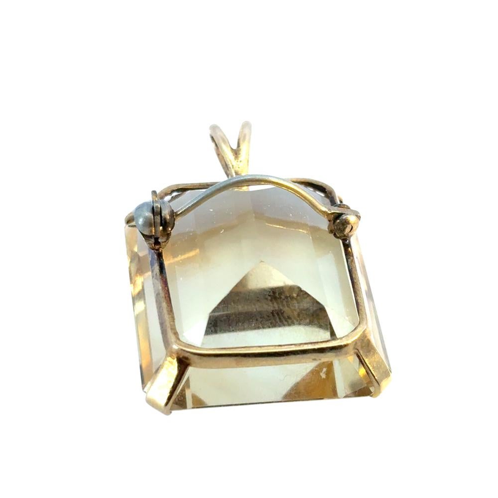 Grand pendentif vintage en citrine en vente 11