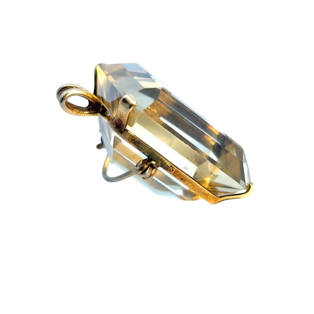 Grand pendentif vintage en citrine en vente 12