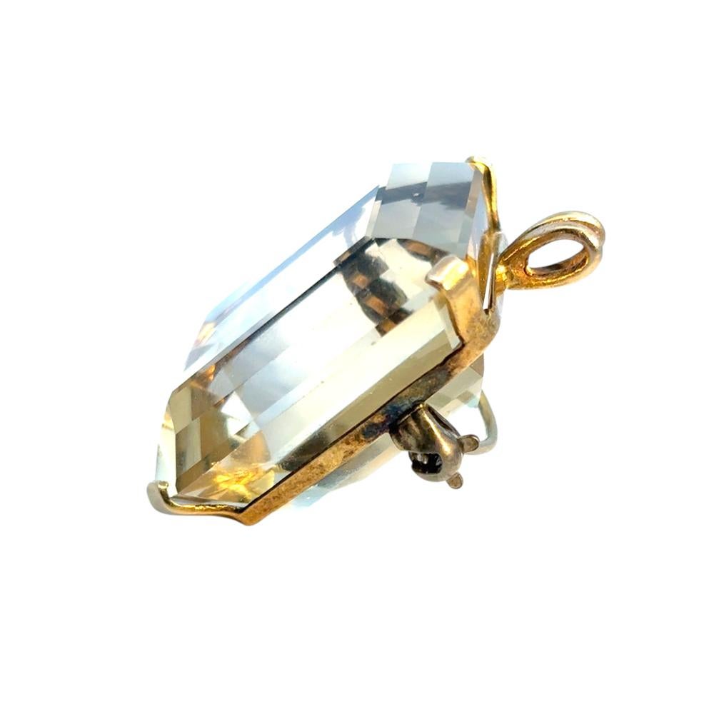 Grand pendentif vintage en citrine en vente 13