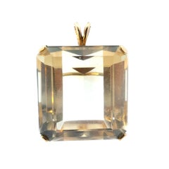 Large Vintage Citrine Gemstone Pendant