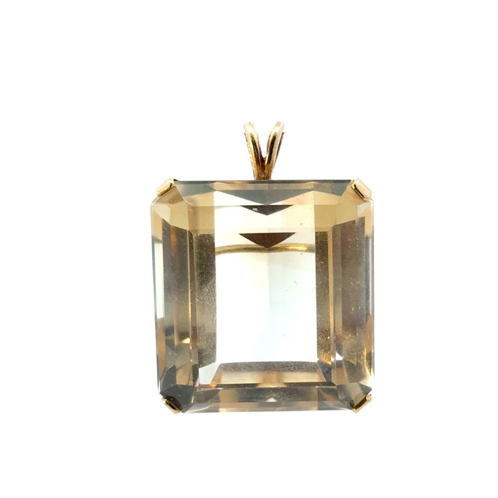 Moderne Grand pendentif vintage en citrine en vente