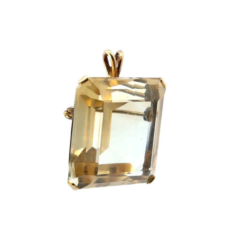 Non taillé Grand pendentif vintage en citrine en vente