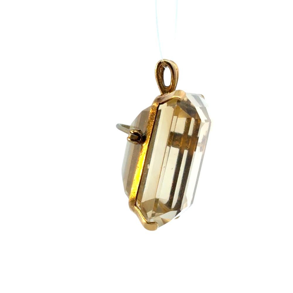 Grand pendentif vintage en citrine Excellent état - En vente à Boca Raton, FL