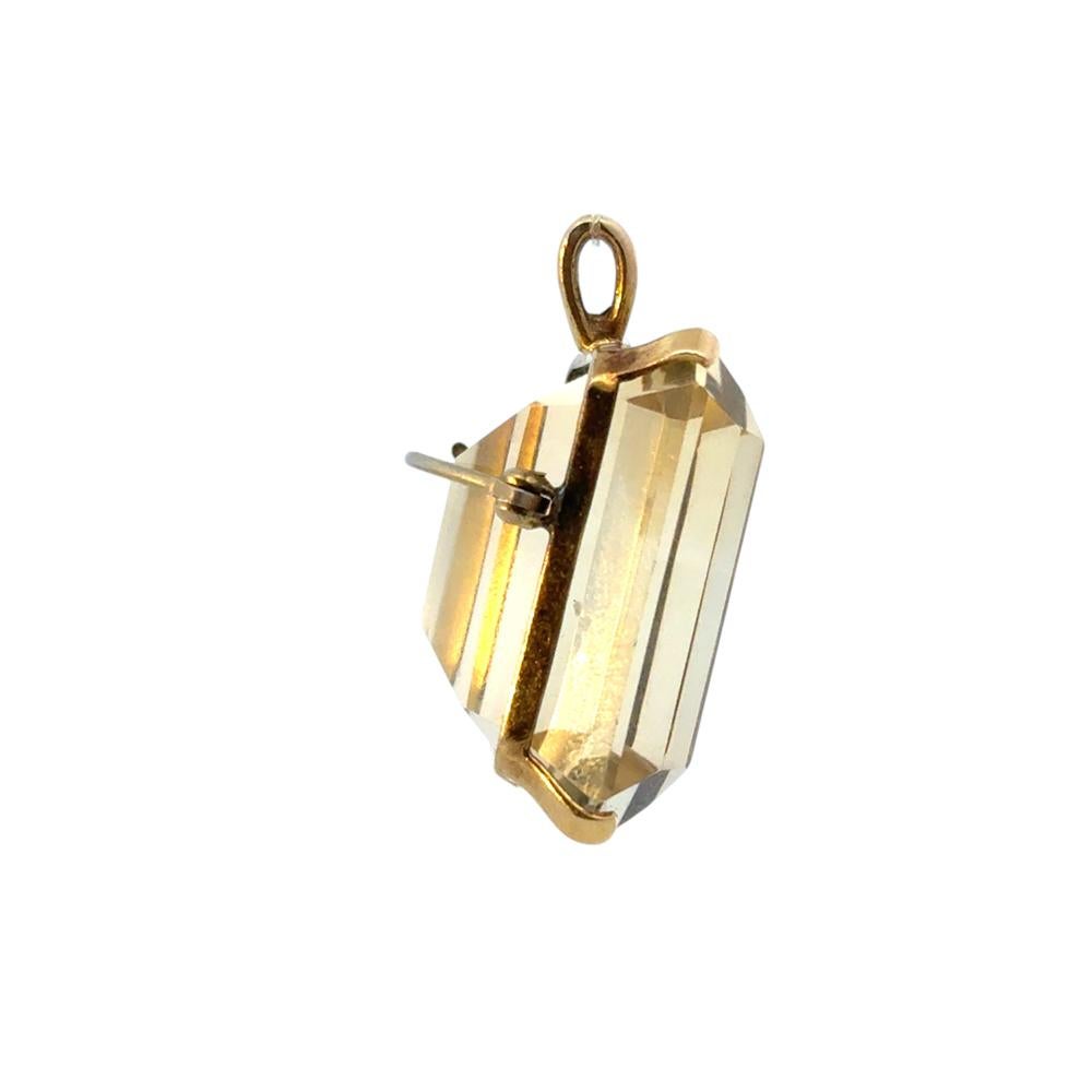 Grand pendentif vintage en citrine Unisexe en vente