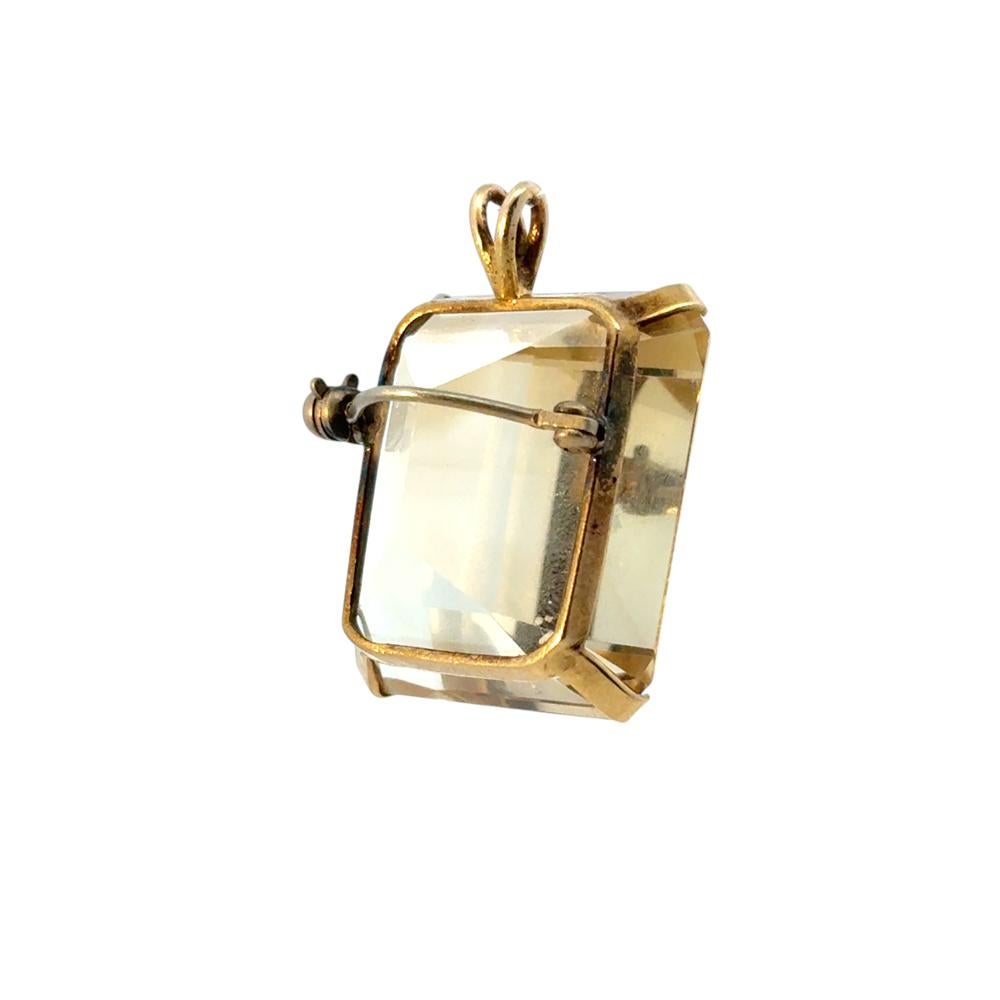 Grand pendentif vintage en citrine en vente 1