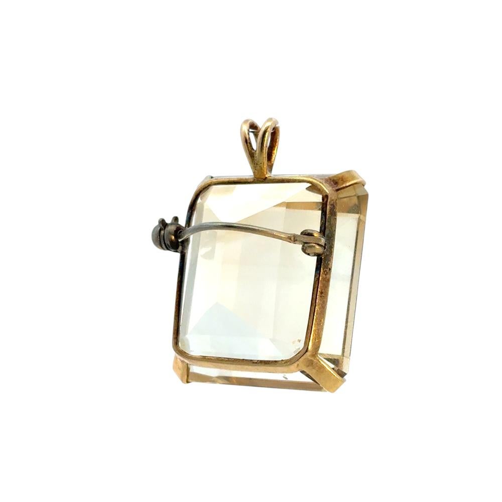 Grand pendentif vintage en citrine en vente 2