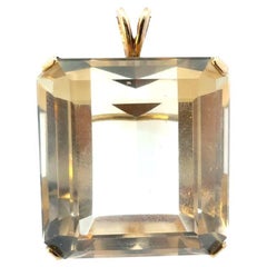 Large Vintage Citrine Gemstone Pendant