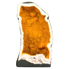 Großer Citrin-Geode mit seltenem goldenem gelbem Galaxy Druzy, Statement aus Citrin
