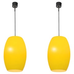 Large Citrus-Yellow Pendant in Opaline Glass #2