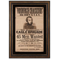 Antique Large Civil War recruitment Broadside for the 53rd New York Volunteer Infantry