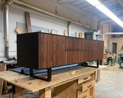 Modern Clair Sideboard Credenza by Corinna Warm in Black Ebonised Wood in Stock