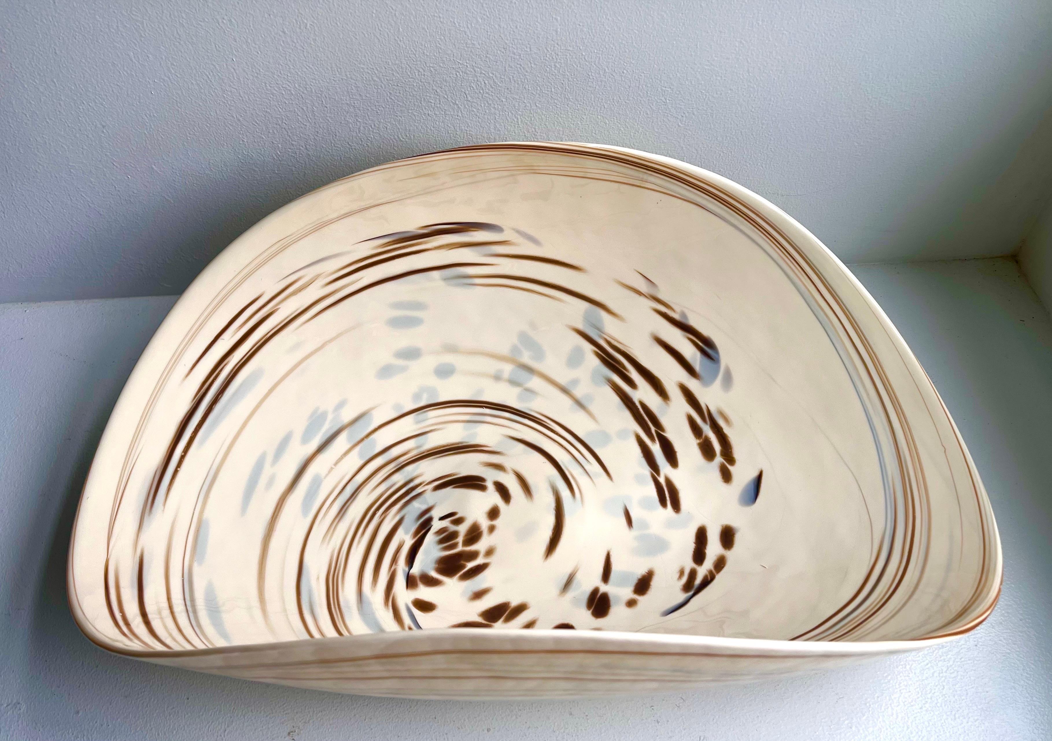 Centre de table en verre d'art italien avec coquille de palourde
vers 1980


