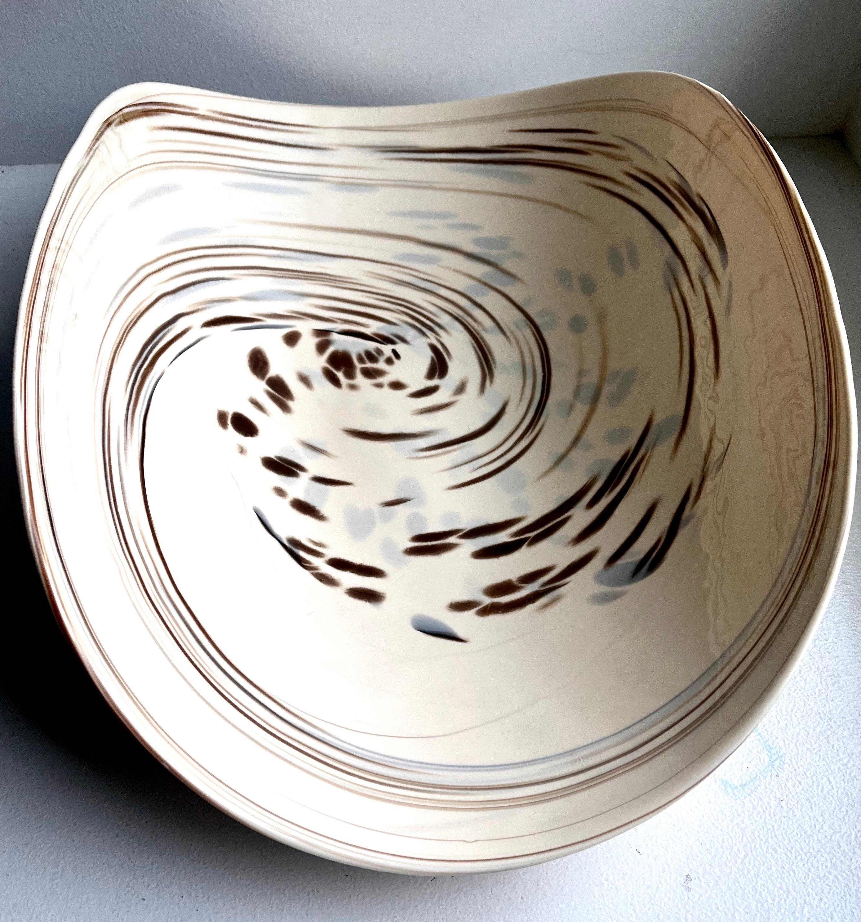 Grand centre de table en verre d'art italien à coquille de palourde, vers 1980 en vente 2