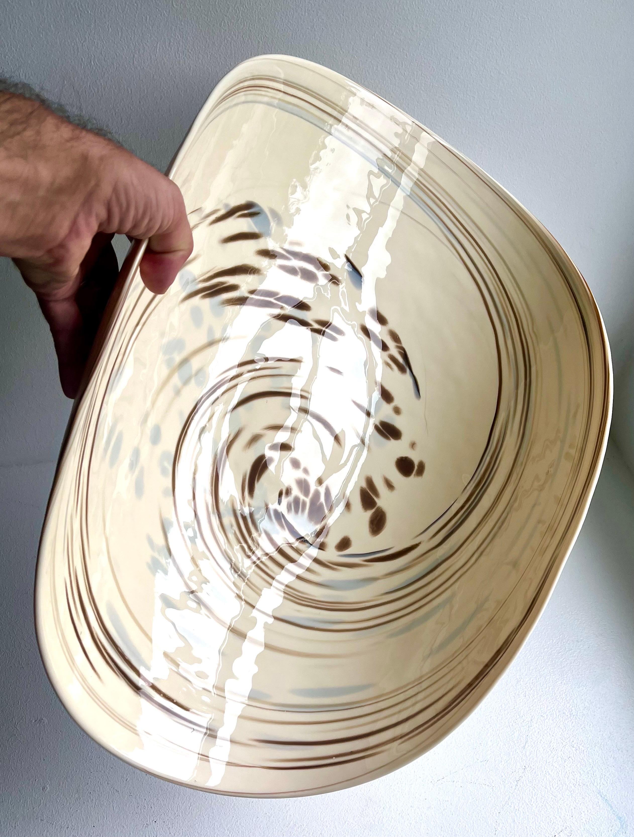 Grand centre de table en verre d'art italien à coquille de palourde, vers 1980 en vente 3