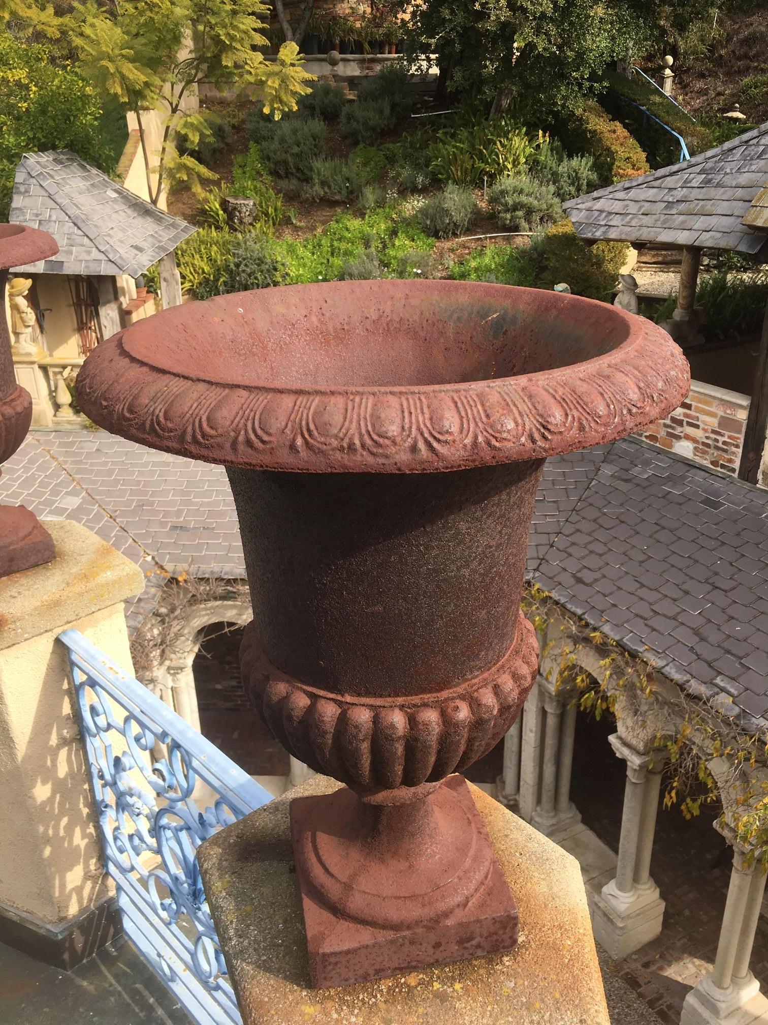Large Classic 19th Century French Cast Iron Urn Antiques Los Angeles Decorative 4