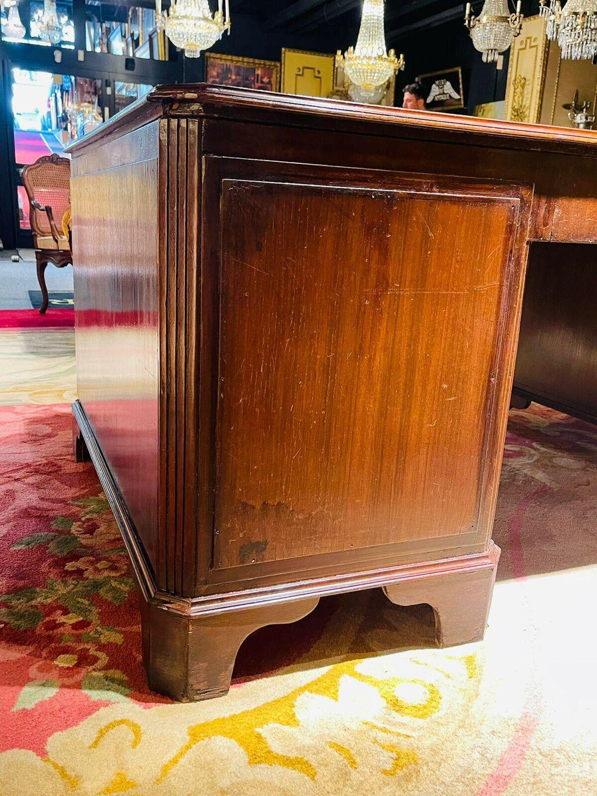 Large Classic 20th Century English Writing Desk mahogany 1